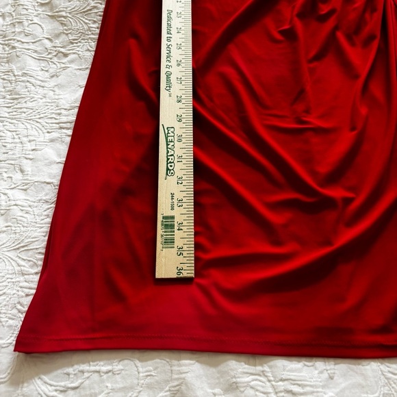 Lauren Ralph Lauren Barolo Red Ruched Empire-Waist Cap-Sleeve‎ Dress size 10 - Picture 9 of 12